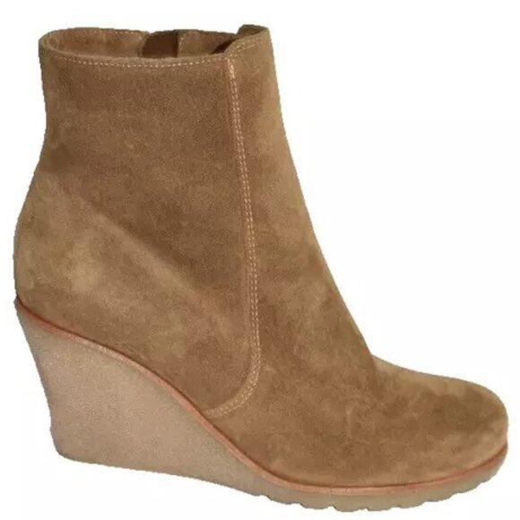 New! La Canadienne Krista Waterproof Wedge Bootie Tan Brown Size 9 DD433 - Picture 1 of 6
